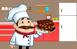 Chef holding hot food to put in the fridge